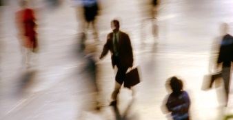 Human activity in a train station hall or an airport hall