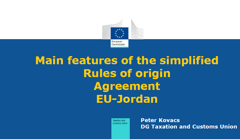 Main features of the simplified Rules of origin Agreement EU-Jordan