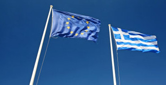 Drapeaux EU et Grèce