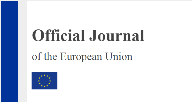 Official journal of European Union - cover