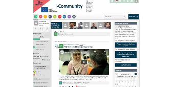 Interface de la plateforme i-Community à présent en ligne